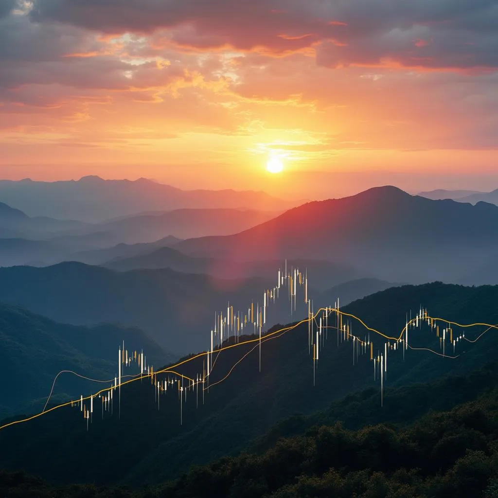 Amanecer sobre las montañas colombianas simbolizando un futuro financiero brillante