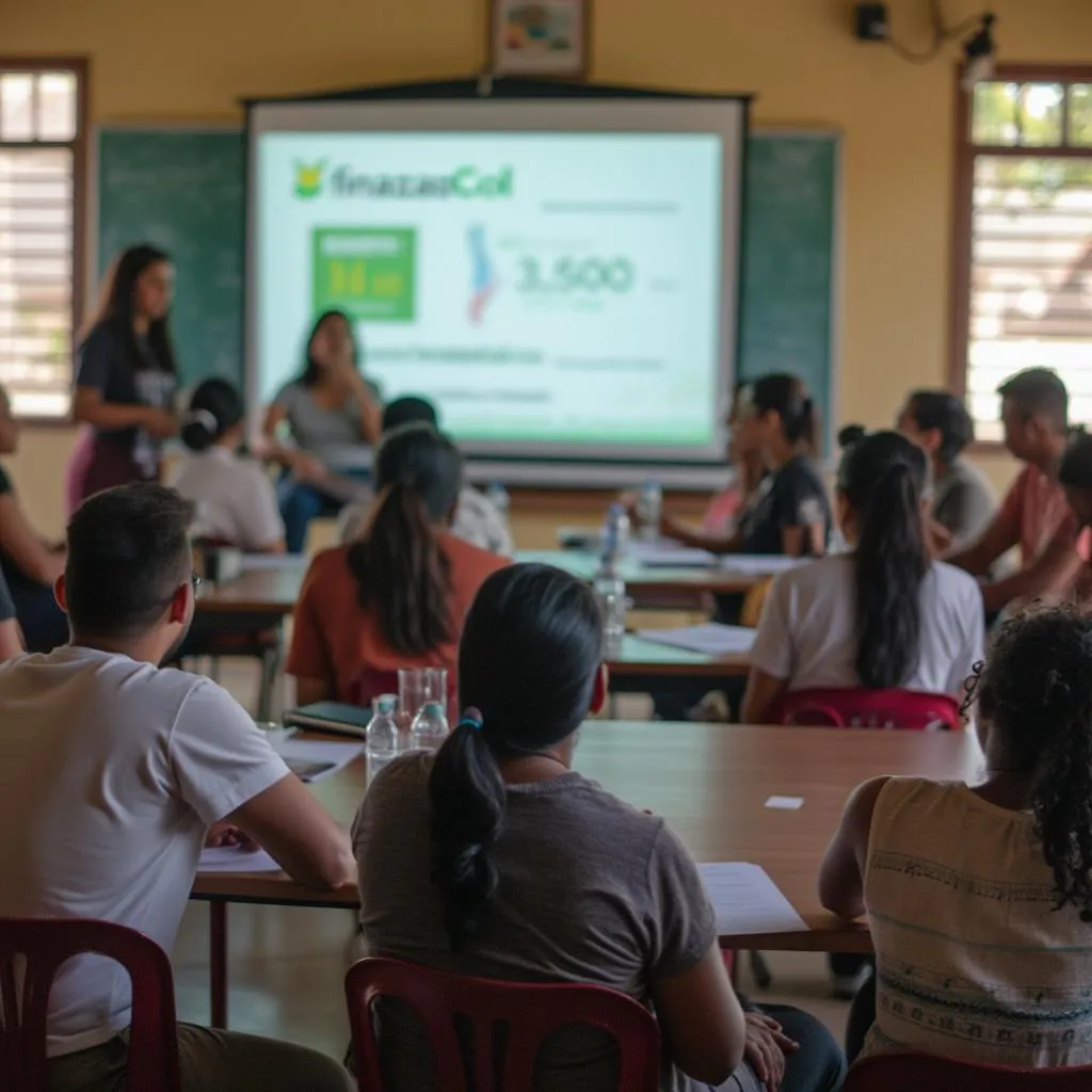 Taller de educación financiera impartido por FinanzasCol en Colombia